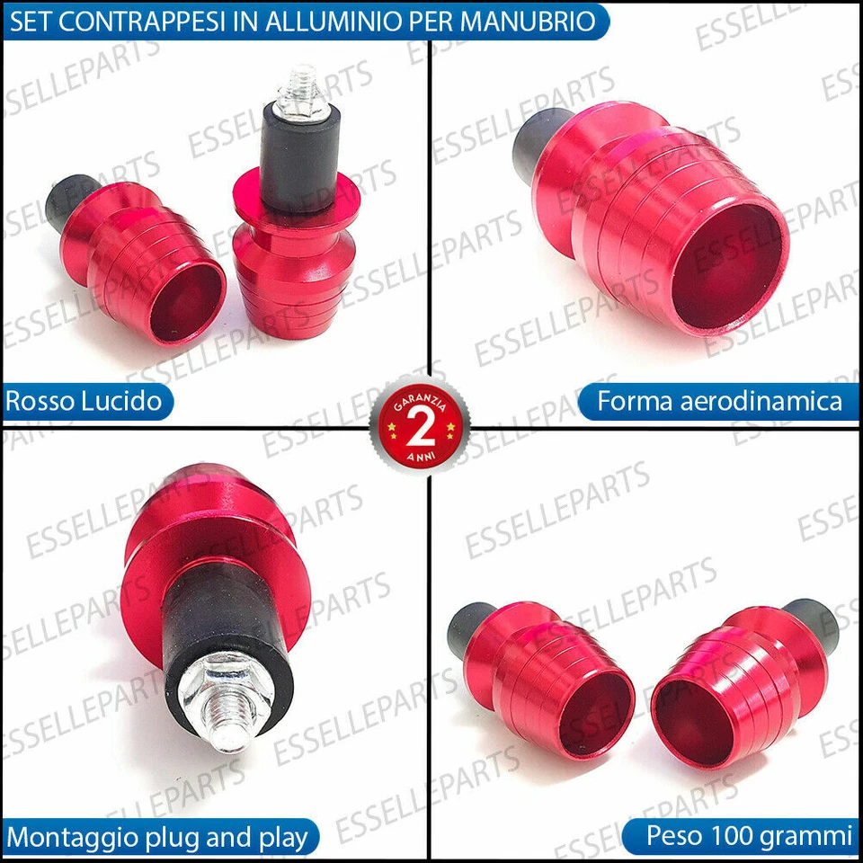 BILANCIERI MANUBRIO STABILIZZATORI DUCATI DIAVEL 1260 ALLUMINIO ROSSO - Immagine 2 di 3