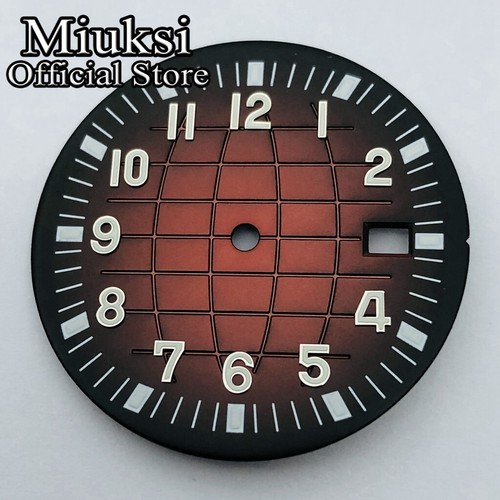 Miuksi 33mm negro azul verde marrón gris reloj esfera ajuste luminoso movimiento NH35 - Imagen 9 de 12