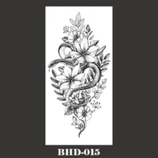 Black Sexy Flower Butterfly Temporary Tattoo Snake Bird Transfer Tattoo Sticke '