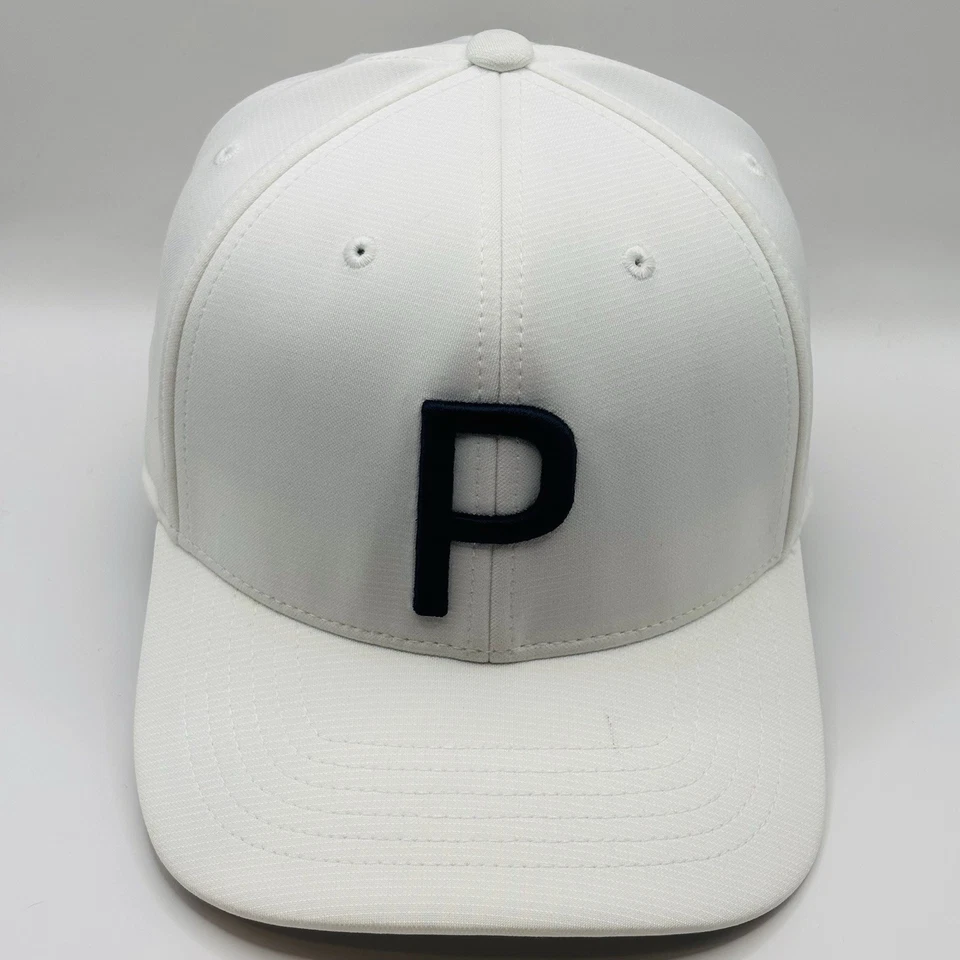 Gorra de golf Puma P110 Snapback blanca para hombre Rickie Fowler Tour exclusiva de golf OSFA Foto 2 de 4