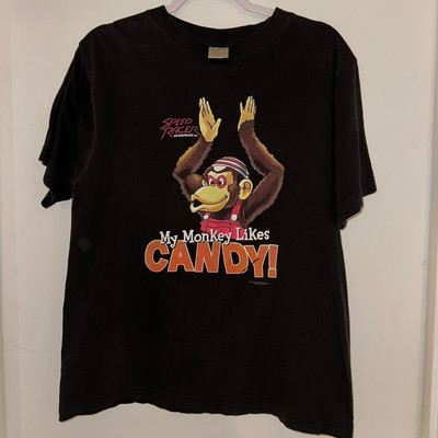 Vintage 2005 Speed Racer T Shirt My Monkey Likes Candy Y2K size M