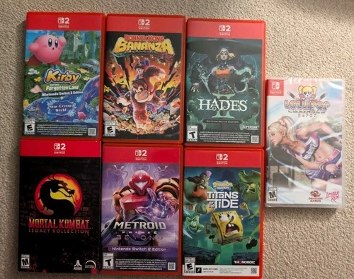 Nintendo Switch 2 Lot Of 7 Games Metroid Donkey Kong Hades 2 Plus More