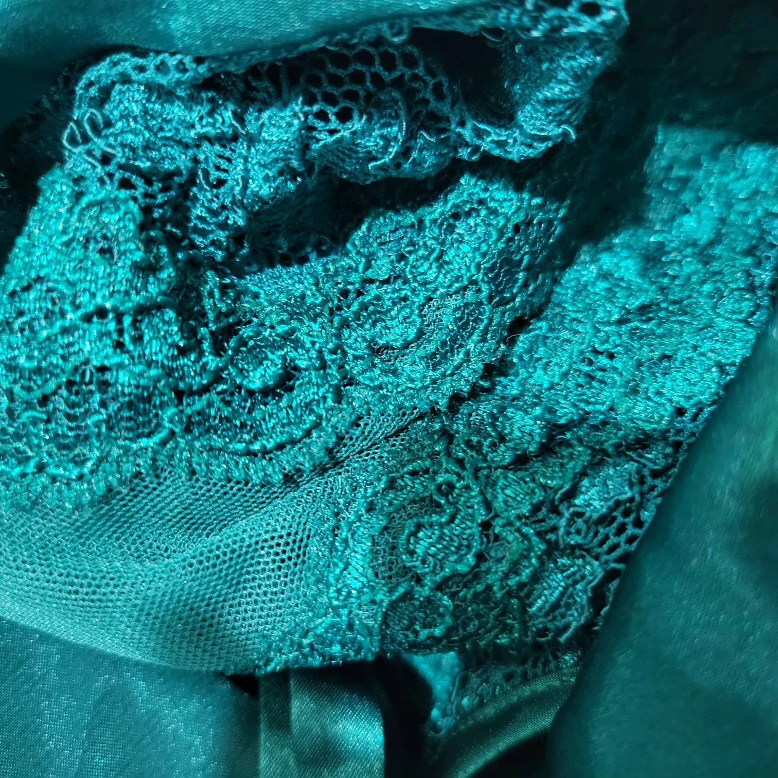 UNDERCOVER Camicia da notte Victorias Secret raso XS verde vintage maxi slip spacco alto etichetta oro