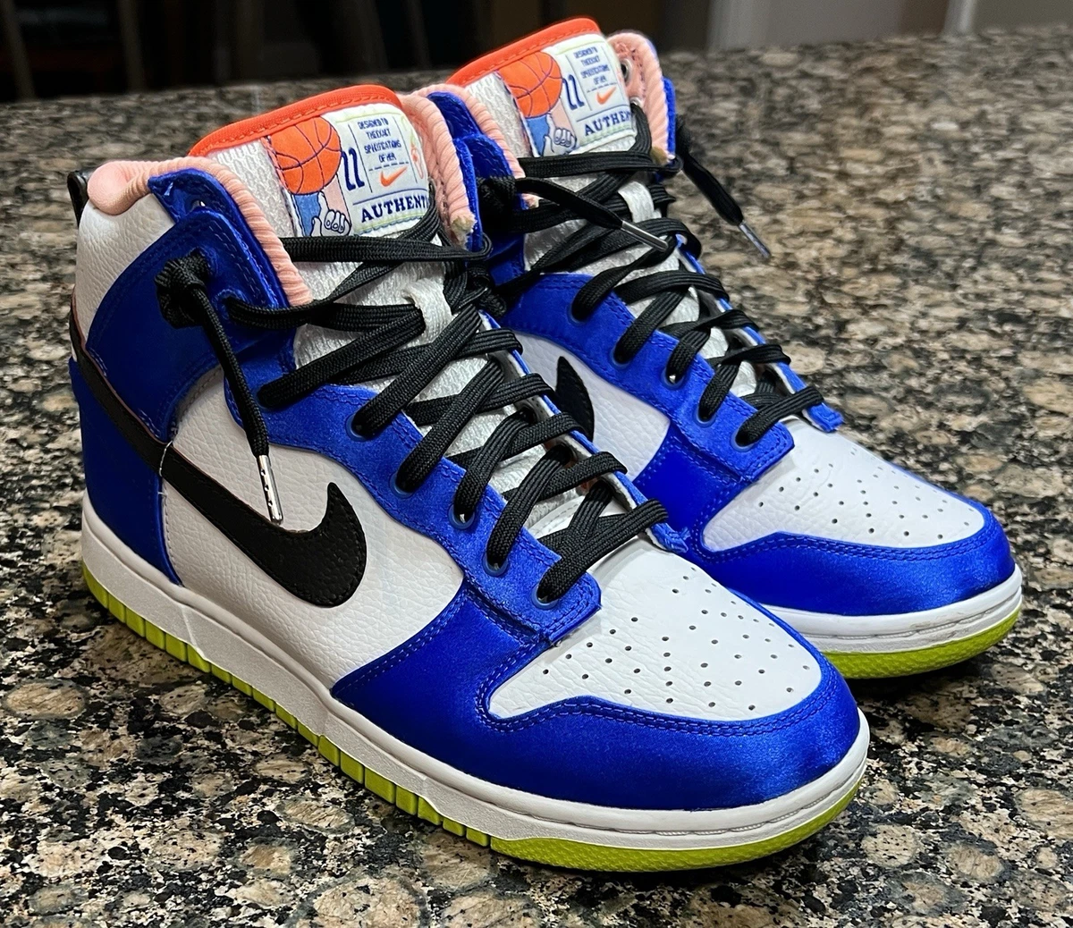 Nike Womens Dunk Blue Satin Atom Green (DV2185-100) Shoes  display picture 1