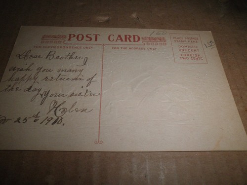 Two Neat old original Automobile Greeting Embossed Postcards c.1909 & 1910 - 第 3/6 張圖片