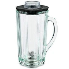 Waring Cac34 Glass Blender Jar With Blade Assembly and Black Lid