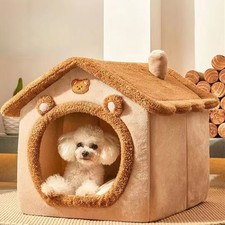 Enclosed Cat Nest   Winter Warm Dog House with Removable Pad