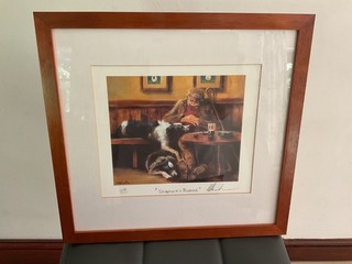 Framed print 238/500 ‘Shepherd’s Bushed’ Mick Cawston 36cm x 34cm frame size.