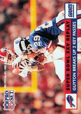 1991 Pro Set #48 Guyton Breaks Up 2 Key Passes SBXXV - New York Giants