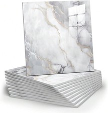 Chejiaye 10pcs Marble Peel and Stick Backsplash Waterproof Washroom Wall Panels