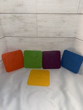 Tupperware TupperToys 1990 Picture Plates 5 Set/Rubbing Double Sided Kids Toy