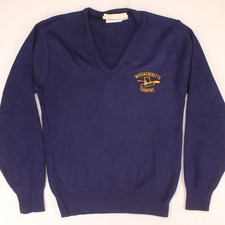 WEARGUARD Vtg 80s 90s MASSACHUSETTS TURNPIKE Embroidered SWEATER Men's S