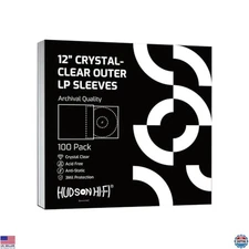 Vinyl Record Outer Sleeves 100-Pack - Clear 3mm Thick LP Covers for Protection