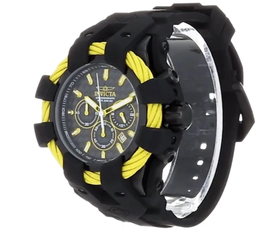 Invicta 23871 Bullone Display Analogico Quarzo Nero Orologio Con 3 da Sub Nuovo - Immagine 4 di 4
