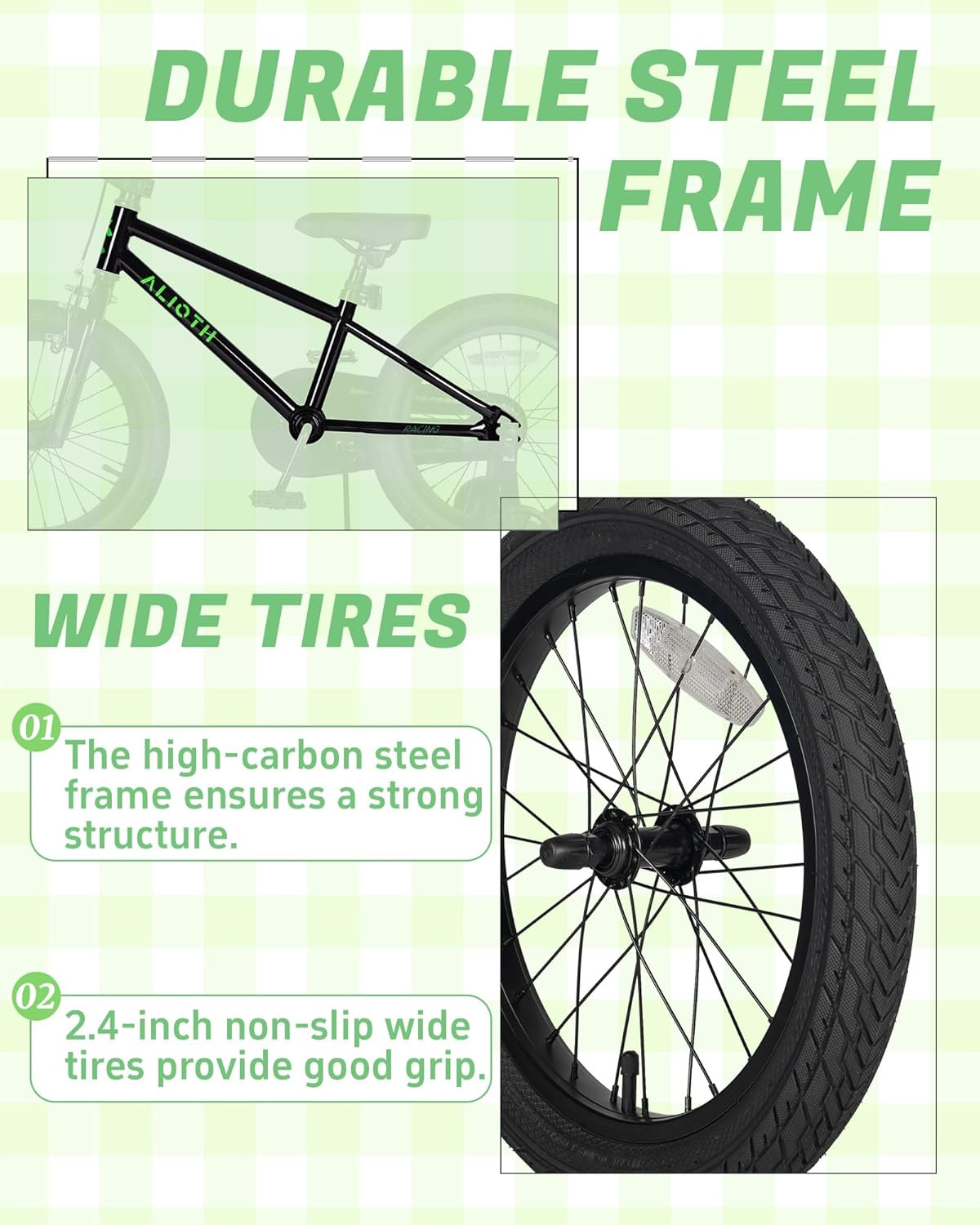 12 14 16 20 Inch Kids Bike BMX Style Bicycle with Training Wheels for 2-14 Years