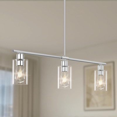 Kitchen Island Lighting, 3 Lights Linear Chandeliers Rectangle Pendant Light Fix