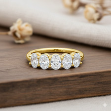 1.5ct Ring Yellow Gold Diamond Test Pass Lab-Created VVS1/D/Excellent J½