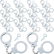 24 Sets Halloween Plastic Handcuffs Toy Set with Safety Release Keys Handcuffs F