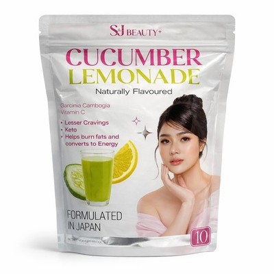 S&J Beauty Cucumber Lemonade Drink Powder 10 Sachets Japan Blend Natural Mix