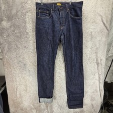 Brave Star Jeans Mens 34x36 Blue Selvedge Cone Denim Made In USA Button Fly Raw