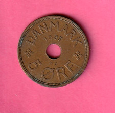 Denmark FiveOre (Danmark  5  Øre) 1937 N VF KM 48.2 (D2-114) COMBINE ORDERS