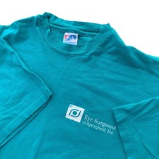 Vintage Hanes Beefy-T Eye Surgeons Springfield RK IS OK Teal T-Shirt Large