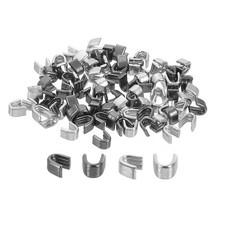 80Pcs Zipper Slider Retainers - 3 U Shape Top Stoppers Replacing, Black Silver