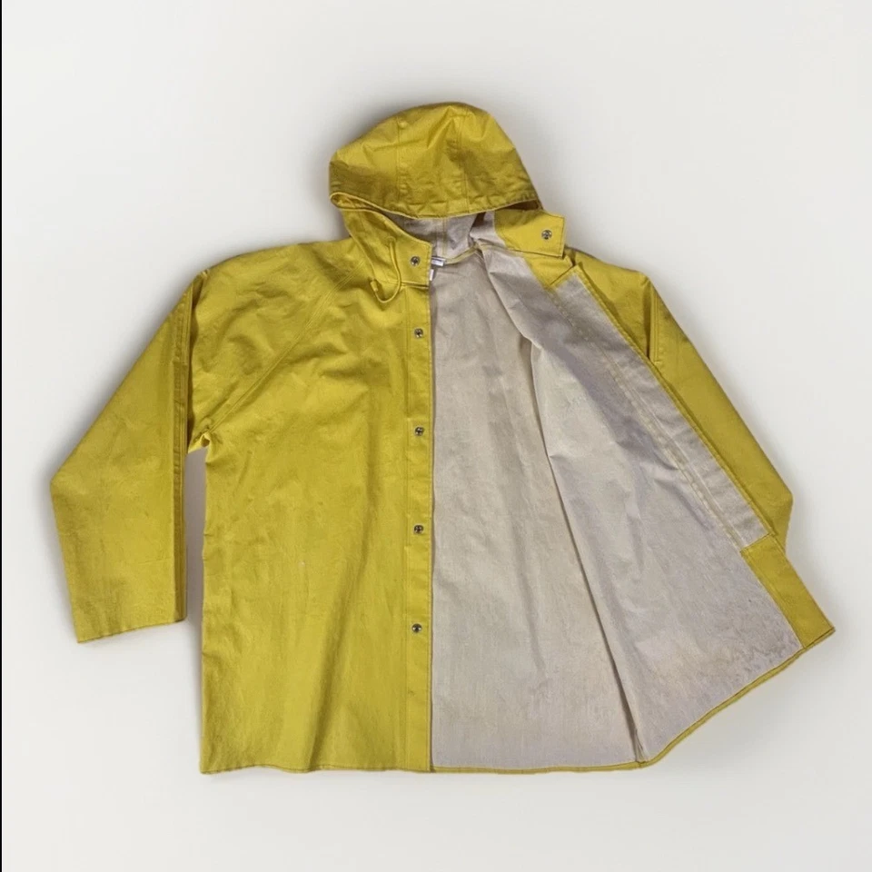 Impermeable Stearns Amarillo PVC Para Hombres XL Con Capucha Trabajo Pesca Equipo de Lluvia Chaqueta Foto 2 de 4