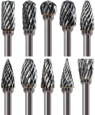 10Pcs 1/8'' Shank Carbide Burr Bits Compatible with Dremel Bits Metal Grinding...