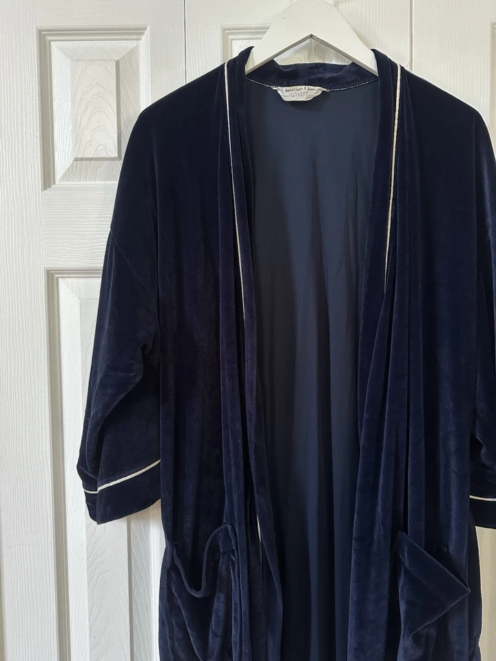 Bata de Colección CHRISTIAN DIOR MONSIEUR SUAVE Azul Marino Larga MCM Fumar Foto 2 de 4