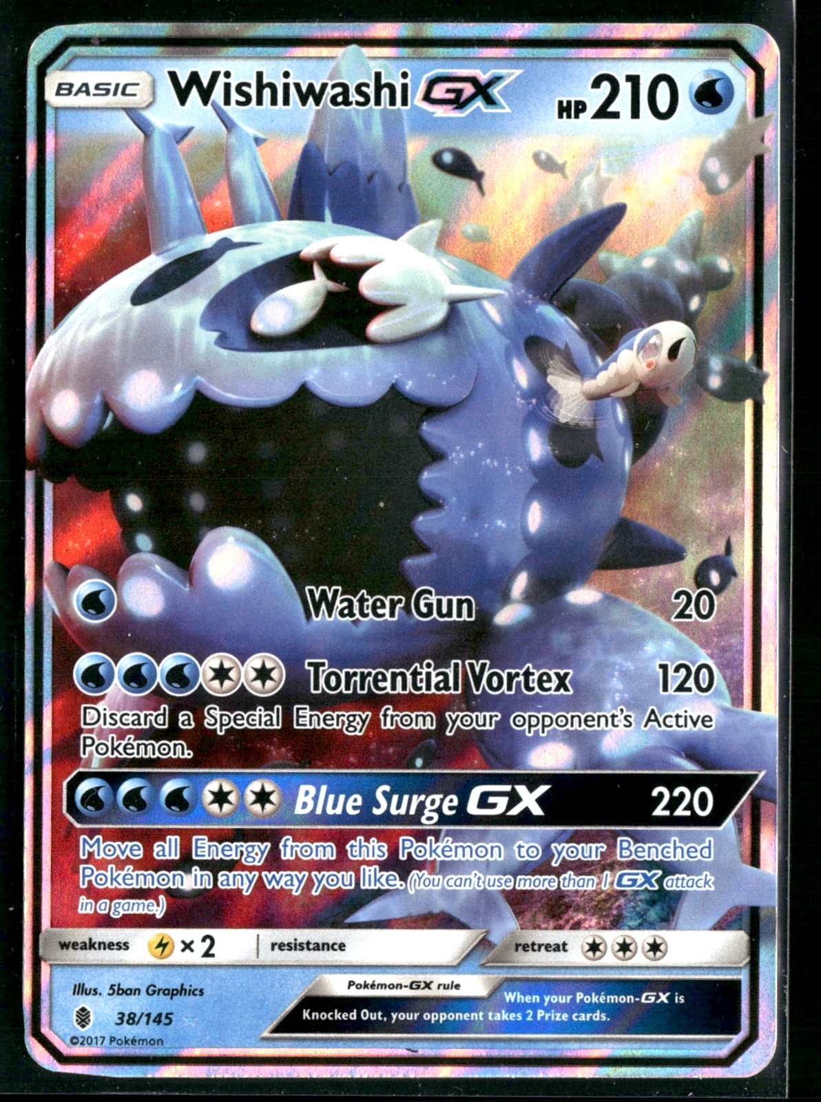 Wishiwashi GX 38/145 SM - Guardians Rising MP Pokemon Card TCG