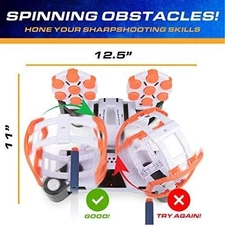 USA Toyz AstroShot Gyro Rotating Shooting Game - 2 Blaster Guns, 14 Targets, 80