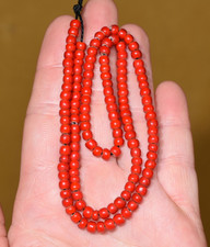 Vintage Venetian Red White Heart Glass Beads Collected 25 YRs Ago, African Trade