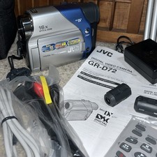 JVC GR-D72 Camcorder Silver/Blue Accessories Included Original Sealed Remote Y2K