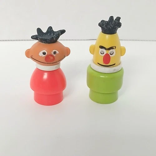 Bert and Ernie Vintage Fisher Price Little People Sesame Street Figures Muppets