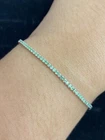 NATURAL TSAVORITE DIAMOND CUT STERLING SILVER 925 BRACELET