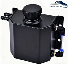 Universal 1l Aluminum Radiator Coolant Overflow Reservoir Expansion Tank Black
