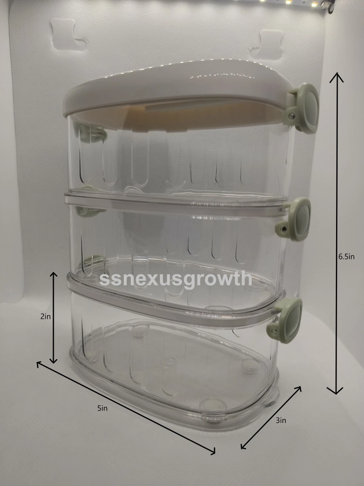 3 Tier Food Storage Container Set Stackable Airtight Kitchen Organizer