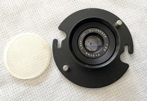 EL-Omegar f/3.5 50mm Enlarging LENS no. L455-110 + lens board + lens cap