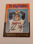 1975 Topps #5 Nolan Ryan 1974 Highlights Vintage Angels Baseball Card
