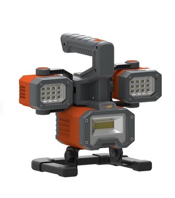 2000 Lumens Rechargeable LED Worklight & Spotlight, Black/Orange, ep360