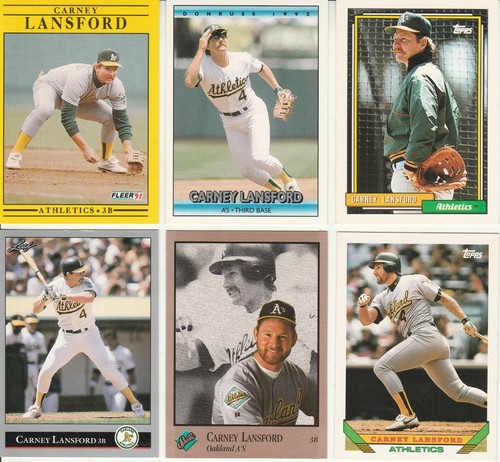 20 CARNEY LANSFORD different cards lot 1987 - 1993 all Athletics - Picture 3 of 3
