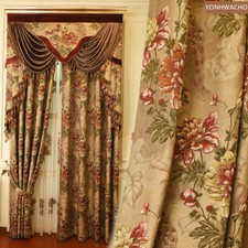 high-precision relief jacquard coffee cloth blackout curtain valance panel C270