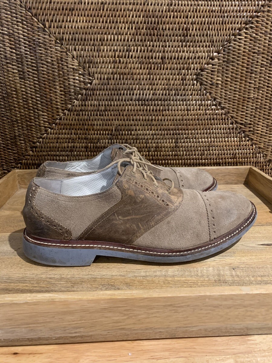 Mens ColeHaan Oxford WingTip Tan Brown Suede US 11.5 Dress  display picture 2