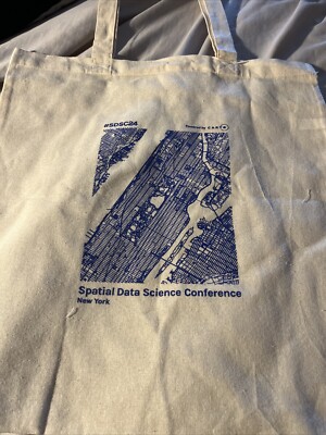  NEW Spatial Data Science Conference NY 2024Canvas Swag Tote Shopping Books Bag.
