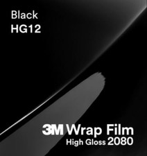 3M 2080 HG12 HIGH GLOSS BLACK BEST VINYL WRAP  / NEXT DAY DELIVERY