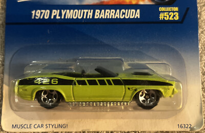 hot wheels 1970 plymouth barracuda 426, green, black stripe | eBay