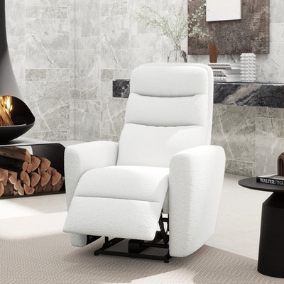 Bloomy Power Recliner, 35.5'' High-Back, Boucle White