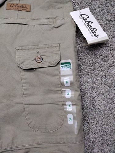 NWT Cabelas Convertible Pant Mens SZ 36 Khaki Zip 2 in 1 Shorts Hiking Fishing - Picture 13 of 14
