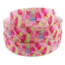 Piglet Cartoon 1" Wide Repeat Ribbon Sold in Yard Lots